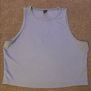 SHEIN Light Blue Ribbed Tank Top